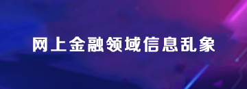 網(wǎng)上金融領(lǐng)域信息亂象